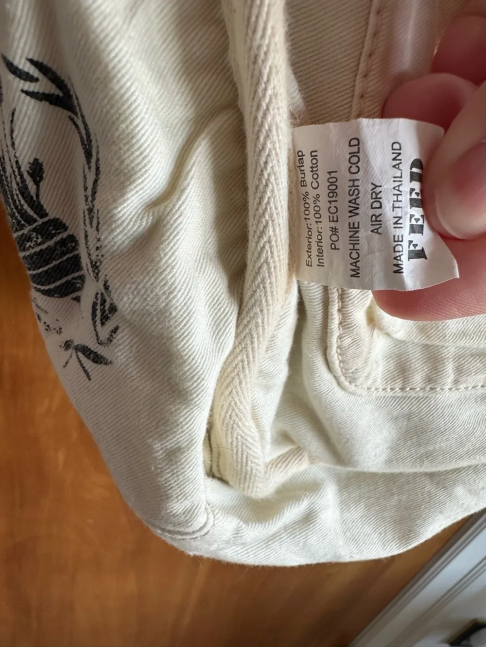 FEED Natural Canvas Tote Bag in Beige